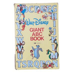 1989 Walt Disney Giant ABC Book 24"x16" Hard Board Twin Books Large Yellow